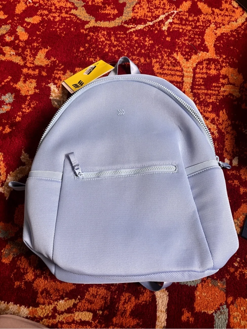 Light Blue Backpack with Front Zip Pocket- All Motion